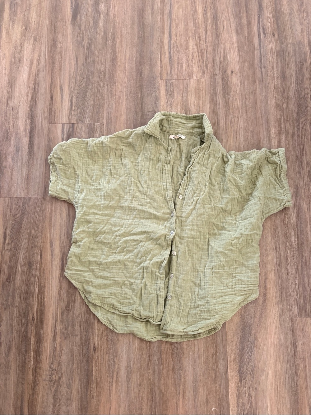 Rip Curl Light Olive Green Short Sleeve Button-Down Shirt